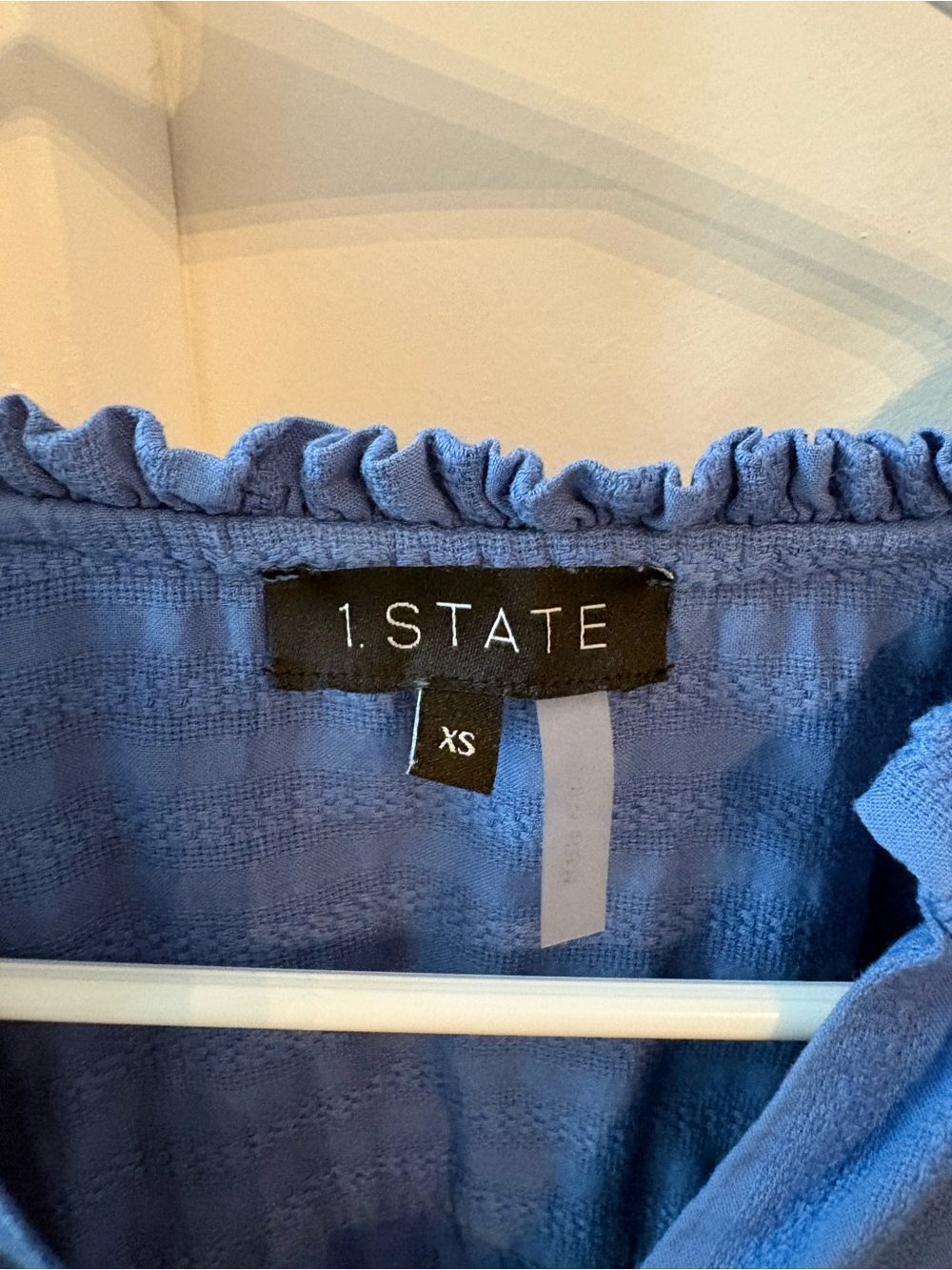 1. State Blue Ruffle-Sleeve Mini Dress - Picture 2 of 4